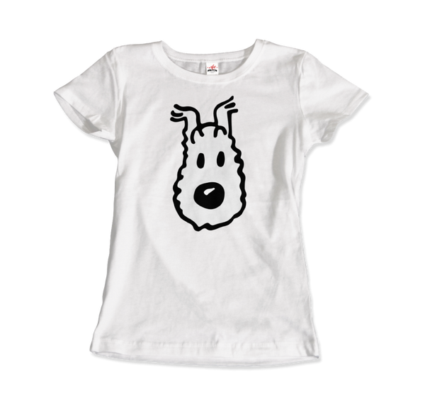 Snowy (Milou), Wire Fox Terrier from Tintin T-Shirt - Women / White / Small by Art-O-Rama