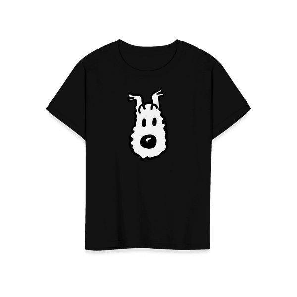 Snowy (Milou) Wire Fox Terrier from Tintin T-Shirt - Youth / Black / S - T-Shirt