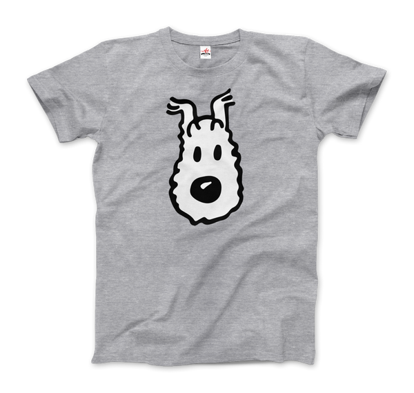 Snowy (Milou), Wire Fox Terrier from Tintin T-Shirt - Men / Heather Grey / Small by Art-O-Rama