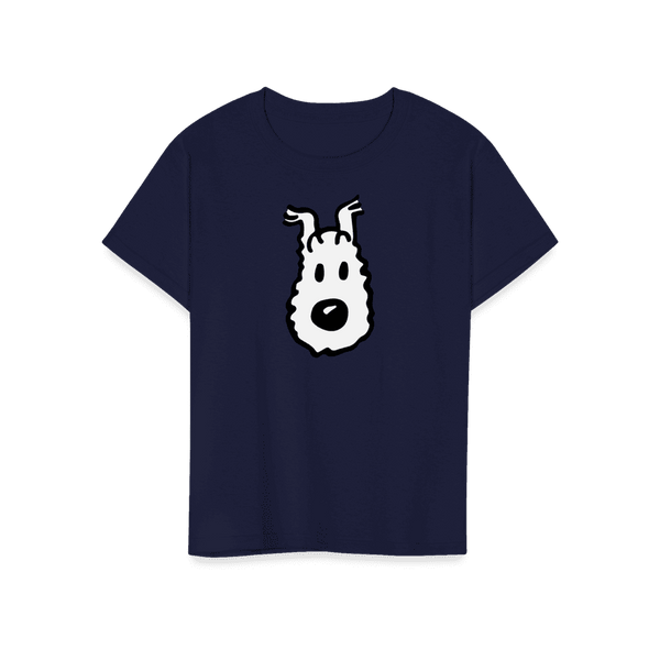 Snowy (Milou) Wire Fox Terrier from Tintin T-Shirt - Youth / Navy / S - T-Shirt
