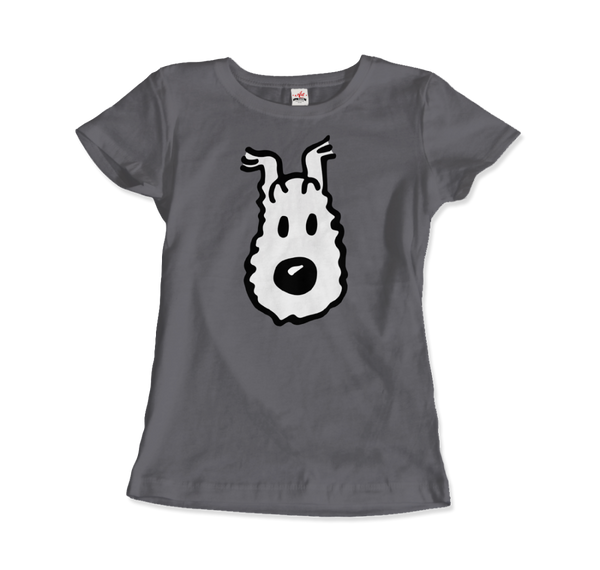 Snowy (Milou), Wire Fox Terrier from Tintin T-Shirt - Women / Charcoal / Small by Art-O-Rama