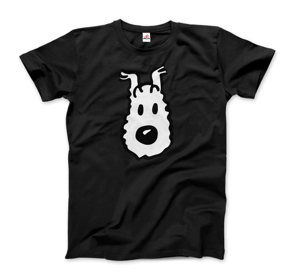 Snowy (Milou), Wire Fox Terrier from Tintin T-Shirt - Men / Black / Small by Art-O-Rama