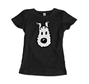 Snowy (Milou), Wire Fox Terrier from Tintin T-Shirt - Women / Black / Small by Art-O-Rama