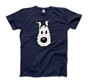 Snowy (Milou), Wire Fox Terrier from Tintin T-Shirt - Men / Navy / Small by Art-O-Rama