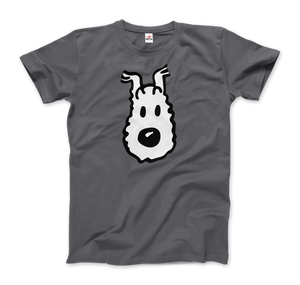 Snowy (Milou), Wire Fox Terrier from Tintin T-Shirt - Men / Charcoal / Small by Art-O-Rama
