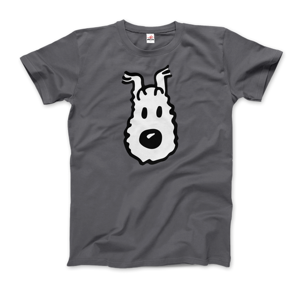 Snowy (Milou), Wire Fox Terrier from Tintin T-Shirt - Men / Charcoal / Small by Art-O-Rama