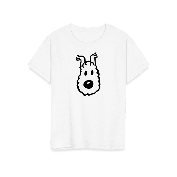 Snowy (Milou) Wire Fox Terrier from Tintin T-Shirt - Youth / White / S - T-Shirt