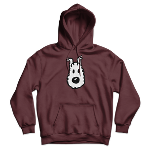 Snowy (Milou) Wire Fox Terrier from Tintin Unisex Hoodie - Maroon / S - Hoodie