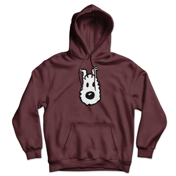 Snowy (Milou) Wire Fox Terrier from Tintin Unisex Hoodie - Maroon / S - Hoodie