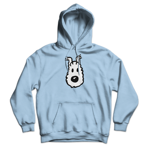 Snowy (Milou) Wire Fox Terrier from Tintin Unisex Hoodie - Light Blue / S - Hoodie