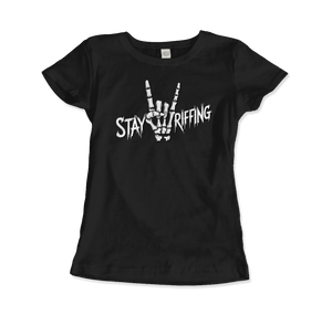 Stay Riffing - Rock’n Roll Skull T-Shirt - Women (Fitted) / Black / S - T-Shirt