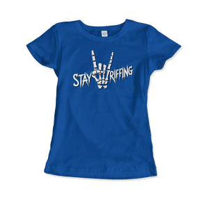 Stay Riffing - Rock’n Roll Skull T-Shirt - Women (Fitted) / Royal Blue / S - T-Shirt