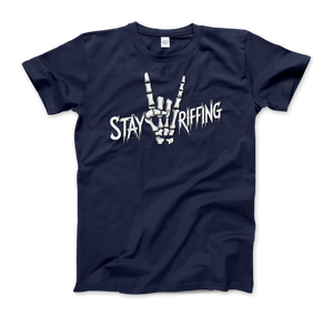 Stay Riffing - Rock’n Roll Skull T-Shirt - Men (Unisex) / Navy / S - T-Shirt