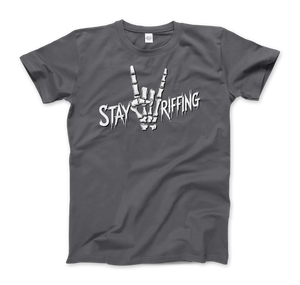 Stay Riffing - Rock’n Roll Skull T-Shirt - Men (Unisex) / Charcoal / S - T-Shirt
