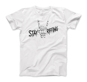 Stay Riffing - Rock’n Roll Skull T-Shirt - Men (Unisex) / White / S - T-Shirt