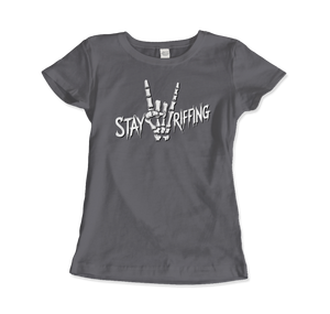 Stay Riffing - Rock’n Roll Skull T-Shirt - Women (Fitted) / Charcoal / S - T-Shirt