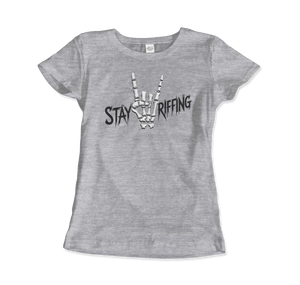 Stay Riffing - Rock’n Roll Skull T-Shirt - Women (Fitted) / Heather Grey / S - T-Shirt