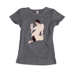 Takahashi Hiroaki - Nude Playing with a Cat, 1927 Artwork T-Shirt - Art-O-Rama Shop