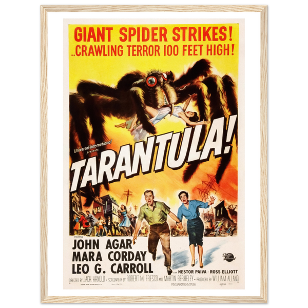 Tarantula - 50s Si - Fi horror Movie Poster Matte / 18 x 24″ (45 60cm) Wood