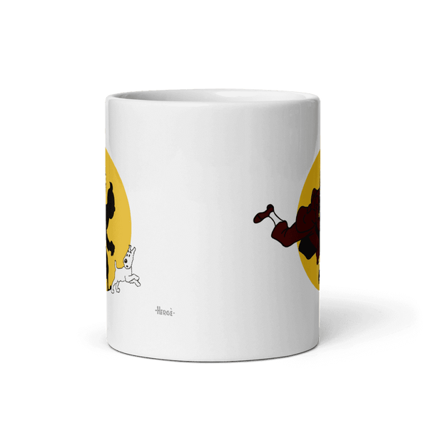Tintin and Snowy (Milou) Getting Hit By A Spotlight Mug - Mug