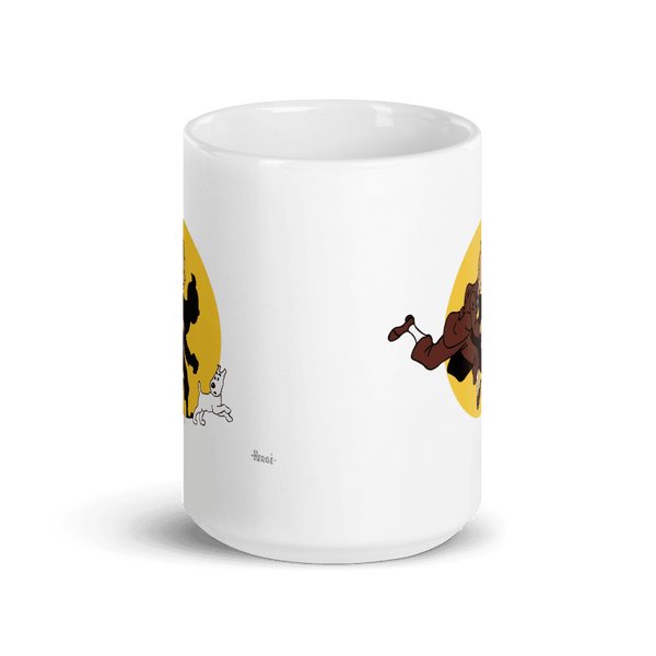 Tintin and Snowy (Milou) Getting Hit By A Spotlight Mug - Mug