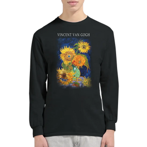 Van Gogh Five Sunflowers 1888 Artwork Long Sleeve Shirt - Long Sleeve Shirt