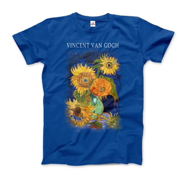 Van Gogh Five Sunflowers 1888 Artwork T-Shirt - Men (Unisex) / Royal Blue / S - T-Shirt