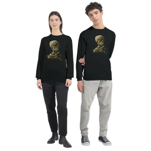 Van Gogh Skull of a Skeleton with Burning Cigarette 1886 Long Sleeve Shirt - Long Sleeve Shirt