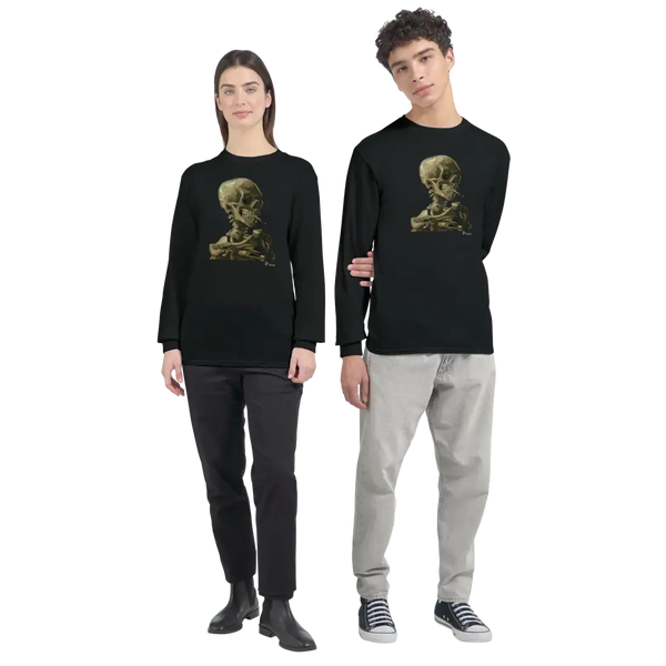 Van Gogh Skull of a Skeleton with Burning Cigarette 1886 Long Sleeve Shirt - Long Sleeve Shirt