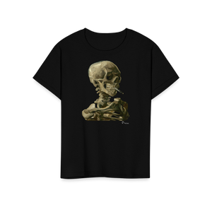 Van Gogh Skull of a Skeleton with Burning Cigarette 1886 T-Shirt - Youth / Black / S - T-Shirt