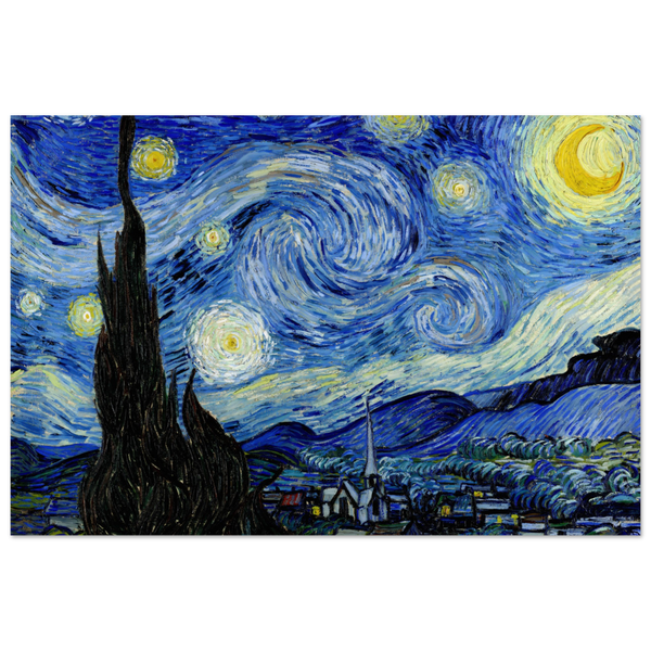 Van Gogh - The Starry Night 1889 Artwork Poster Matte / 24 x 36″ (60 90cm) None