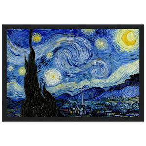 Van Gogh - The Starry Night 1889 Artwork Poster Matte / 12 x 18″ (30 45cm) Black