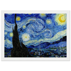 Van Gogh - The Starry Night 1889 Artwork Poster Matte / 8 x 12″ (21 29.7cm) White