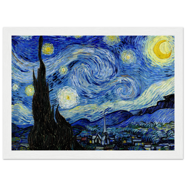 Van Gogh - The Starry Night 1889 Artwork Poster Matte / 8 x 12″ (21 29.7cm) White
