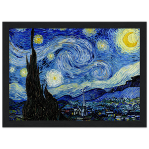 Van Gogh - The Starry Night 1889 Artwork Poster Matte / 8 x 12″ (21 29.7cm) Black