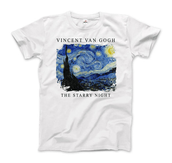 Van Gogh - The Starry Night 1889 Artwork T-Shirt - Men / White / S - T-Shirt