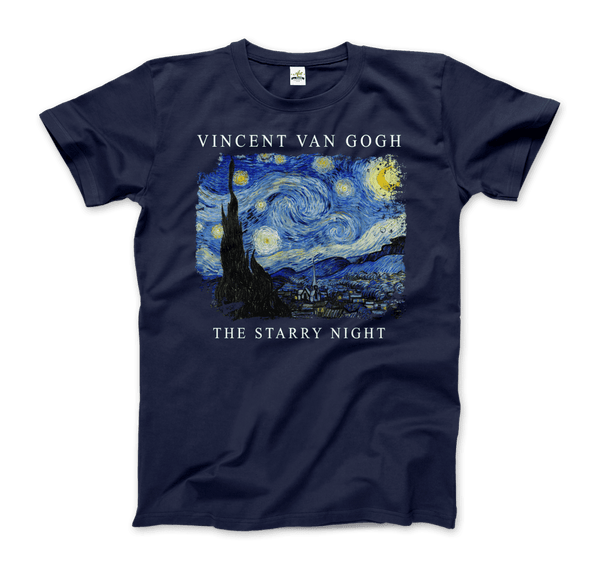 Van Gogh - The Starry Night 1889 Artwork T-Shirt - Men / Navy / S - T-Shirt