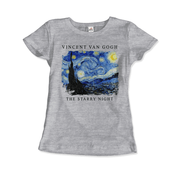 Van Gogh - The Starry Night 1889 Artwork T-Shirt - Women / Heather Grey / S - T-Shirt