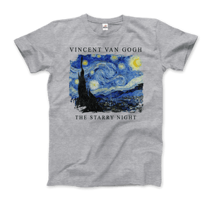 Van Gogh - The Starry Night 1889 Artwork T-Shirt - Men / Heather Grey / S - T-Shirt