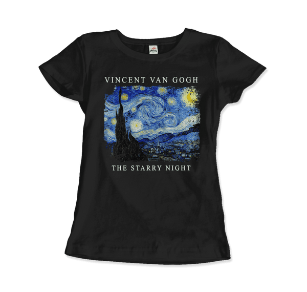 Van Gogh - The Starry Night 1889 Artwork T-Shirt - Women / Black / S - T-Shirt