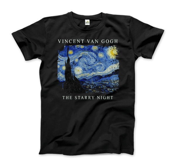 Van Gogh - The Starry Night 1889 Artwork T-Shirt - Men / Black / S - T-Shirt