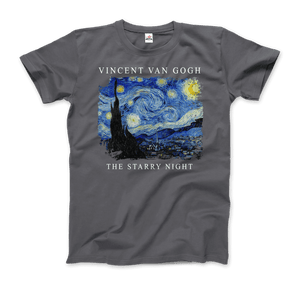 Van Gogh - The Starry Night 1889 Artwork T-Shirt - Men / Charcoal / S - T-Shirt
