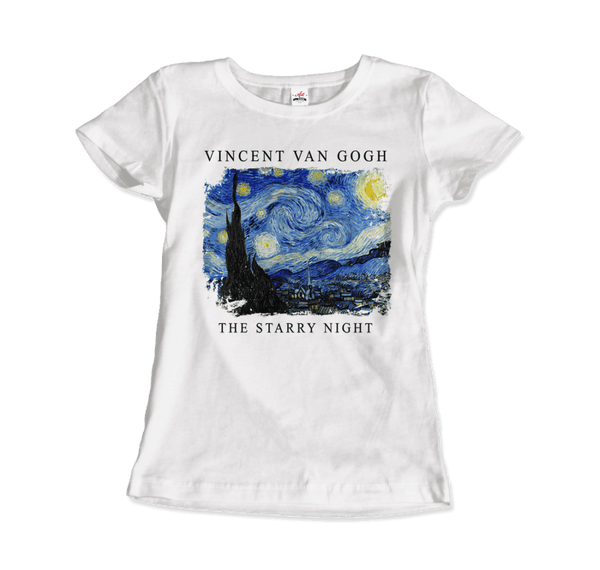 Van Gogh - The Starry Night 1889 Artwork T-Shirt - Women / White / S - T-Shirt