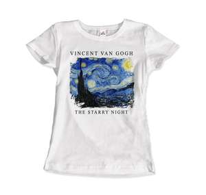 Van Gogh - The Starry Night 1889 Artwork T-Shirt - Women / White / S - T-Shirt