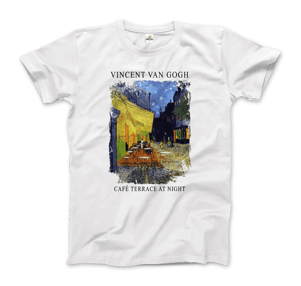Vincent Van Gogh - Cafe Terrace at Night 1888 Artwork T-Shirt - Men / White / S - T-Shirt