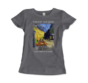 Vincent Van Gogh - Cafe Terrace at Night 1888 Artwork T-Shirt - Women / Charcoal / S - T-Shirt