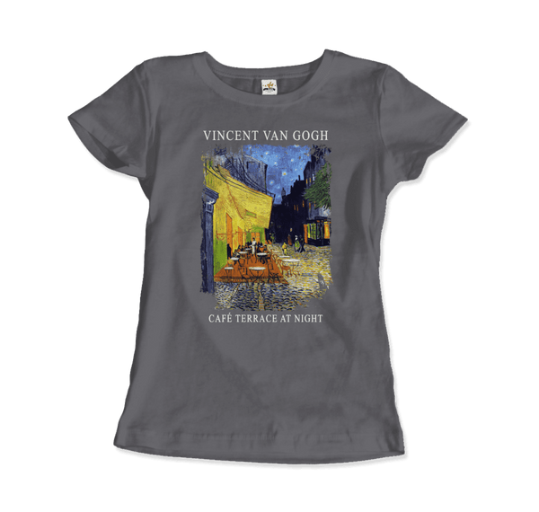 Vincent Van Gogh - Cafe Terrace at Night 1888 Artwork T-Shirt - Women / Charcoal / S - T-Shirt