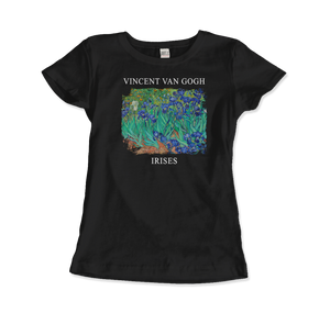 Vincent Van Gogh - Irises 1889 Artwork T-Shirt - Women (Fitted) / Black / S - T-Shirt