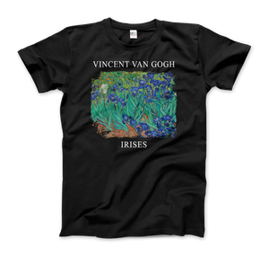 Vincent Van Gogh - Irises 1889 Artwork T-Shirt - Men (Unisex) / Black / S - T-Shirt