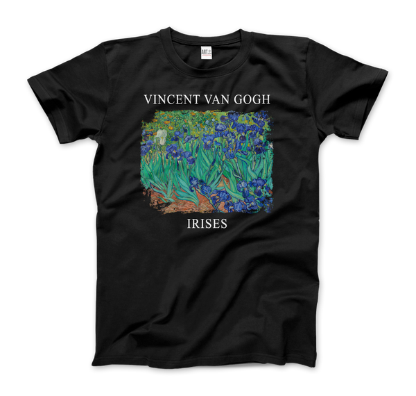 Vincent Van Gogh - Irises 1889 Artwork T-Shirt - Men (Unisex) / Black / S - T-Shirt